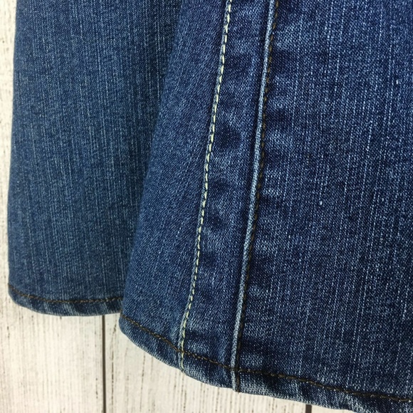 No Fuze Women's Denim Blue Jean Midi Skirt Sz 7/8 - Picture 7 of 8